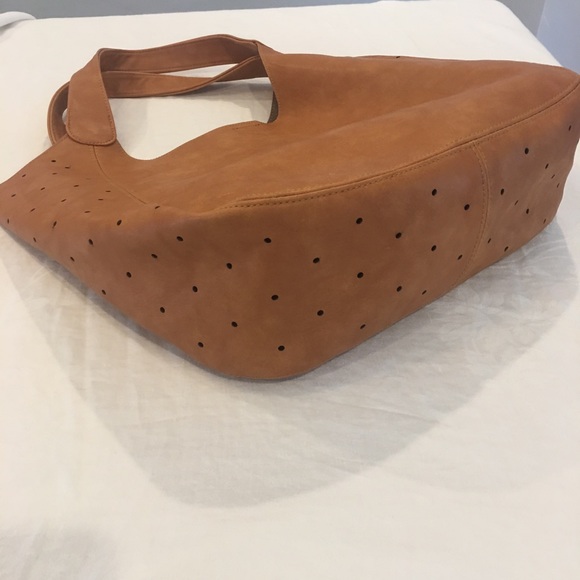 NWOT - Cognac Faux Leather Tote - Picture 4 of 5